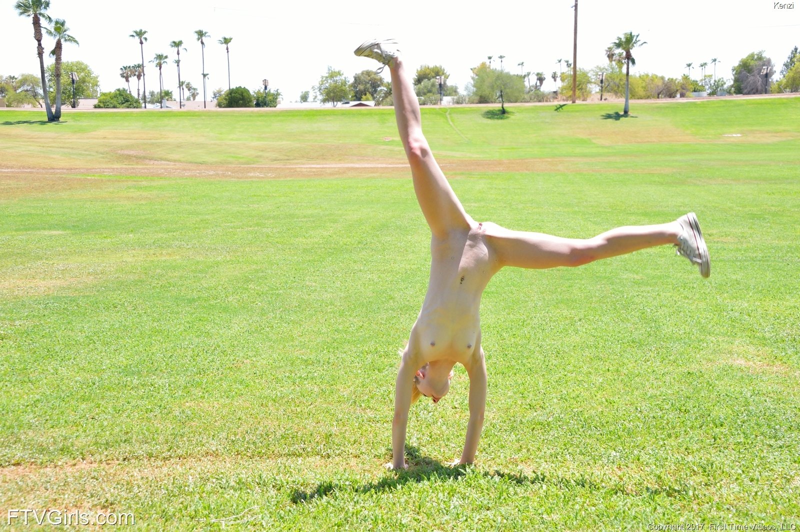 Gymnast hottie doing cartwheels, fucking an exercise bike, and more