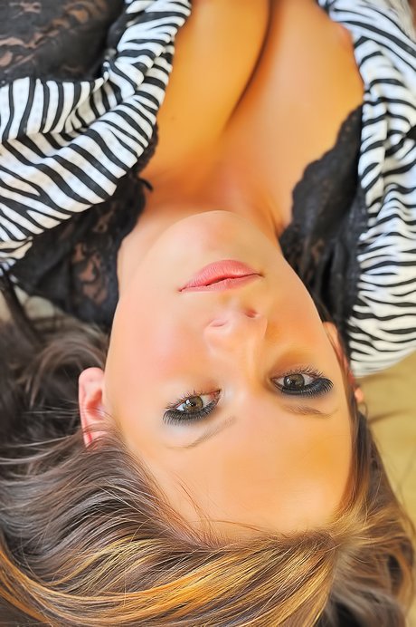 Dark-haired chick with long legs flashing her pussy in high quality