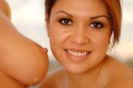 Good-looking babes show their wet bodies while posing together