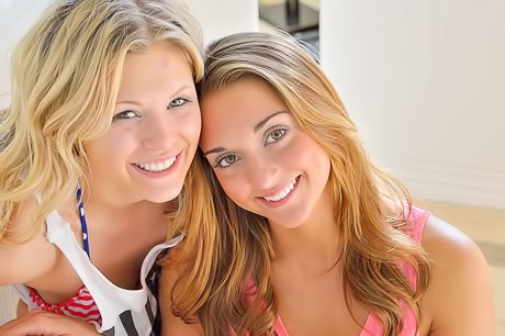 Two fun-loving rollerblading teens making out and fingering hard